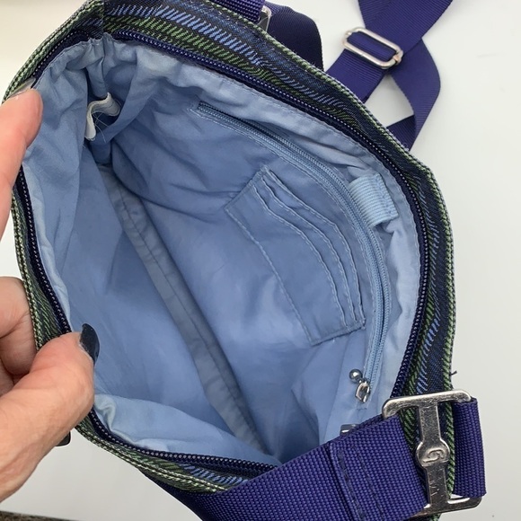 Baggallini Blue and Green Striped Crossbody Bag - Picture 7 of 11